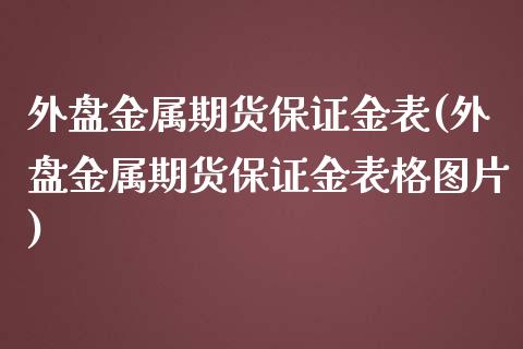 外盘金属期货保证金表(外盘金属期货保证金表格图片)_https://www.dai-osaka.com_黄金期货_第1张