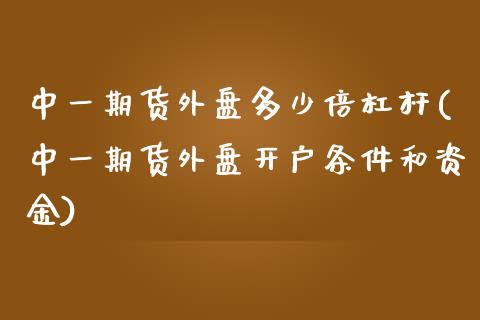 中一期货外盘多少倍杠杆(中一期货外盘开户条件和资金)_https://www.dai-osaka.com_国内期货_第1张