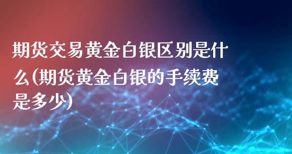 期货交易黄金白银区别是什么(期货黄金白银的手续费是多少)_https://www.dai-osaka.com_黄金期货_第1张