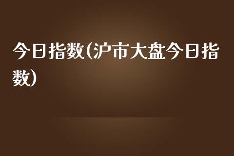 今日指数(沪市大盘今日指数)_https://www.dai-osaka.com_国内期货_第1张