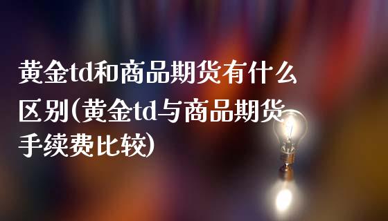 黄金td和商品期货有什么区别(黄金td与商品期货手续费比较)_https://www.dai-osaka.com_国内期货_第1张