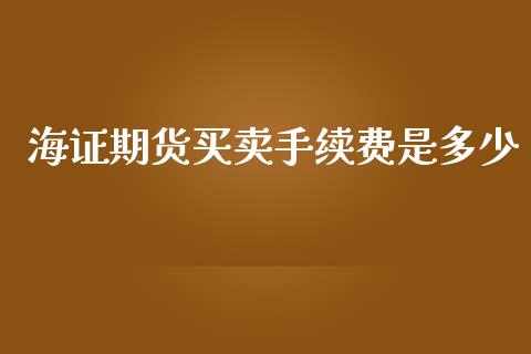 海证期货买卖手续费是多少_https://www.dai-osaka.com_原油期货_第1张