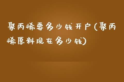 聚丙烯要多少钱开户(聚丙烯原料现在多少钱)_https://www.dai-osaka.com_股指期货_第1张