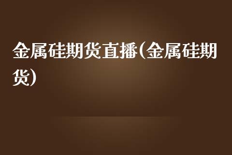 金属硅期货直播(金属硅期货)_https://www.dai-osaka.com_股指期货_第1张