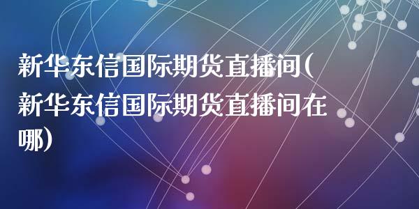 新华东信国际期货直播间(新华东信国际期货直播间在哪)_https://www.dai-osaka.com_原油期货_第1张