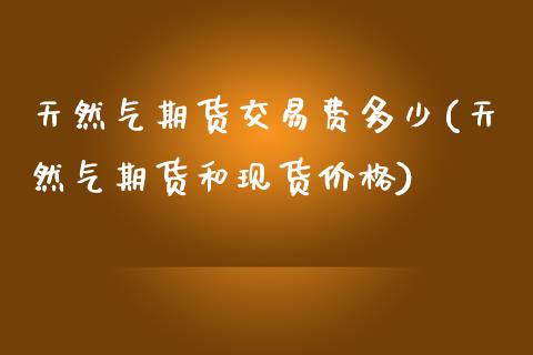 天然气期货交易费多少(天然气期货和现货价格)_https://www.dai-osaka.com_外盘期货_第1张