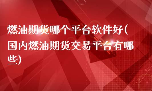 燃油期货哪个平台软件好(国内燃油期货交易平台有哪些)_https://www.dai-osaka.com_股指期货_第1张