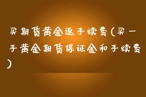 买期货黄金返手续费(买一手黄金期货保证金和手续费)_https://www.dai-osaka.com_国内期货_第1张