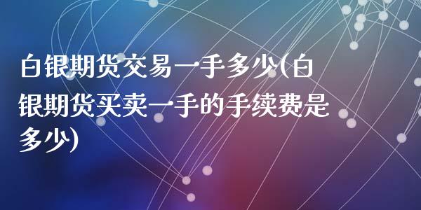 白银期货交易一手多少(白银期货买卖一手的手续费是多少)_https://www.dai-osaka.com_原油期货_第1张