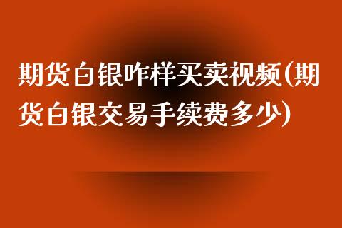 期货白银咋样买卖视频(期货白银交易手续费多少)_https://www.dai-osaka.com_股票资讯_第1张