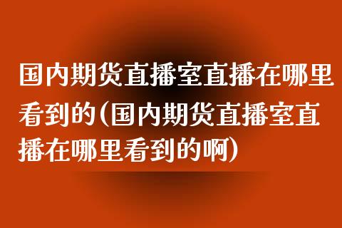 国内期货直播室直播在哪里看到的(国内期货直播室直播在哪里看到的啊)_https://www.dai-osaka.com_原油期货_第1张