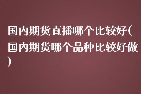 国内期货直播哪个比较好(国内期货哪个品种比较好做)_https://www.dai-osaka.com_原油期货_第1张