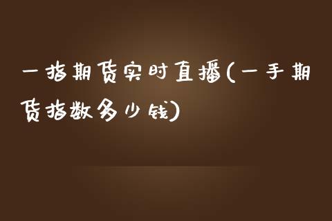 一指期货实时直播(一手期货指数多少钱)_https://www.dai-osaka.com_外汇资讯_第1张