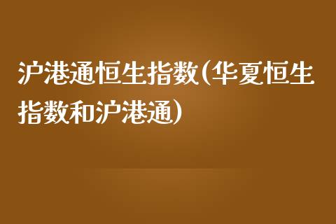 沪港通恒生指数(华夏恒生指数和沪港通)_https://www.dai-osaka.com_股票资讯_第1张