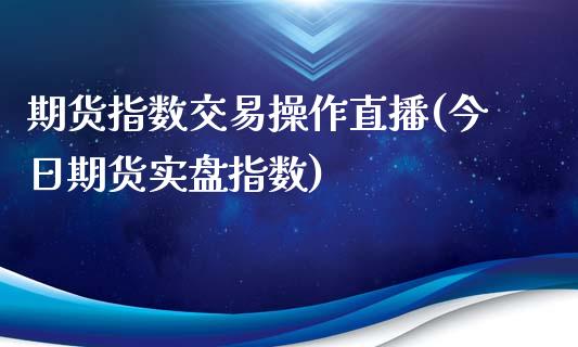 期货指数交易操作直播(今日期货实盘指数)_https://www.dai-osaka.com_股指期货_第1张