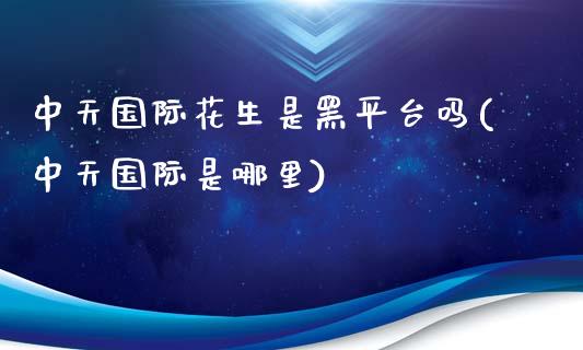 中天国际花生是黑平台吗(中天国际是哪里)_https://www.dai-osaka.com_恒生指数_第1张