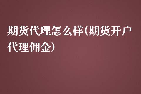 期货代理怎么样(期货开户代理佣金)_https://www.dai-osaka.com_黄金期货_第1张