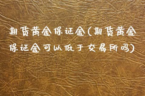 期货黄金保证金(期货黄金保证金可以低于交易所吗)_https://www.dai-osaka.com_股指期货_第1张