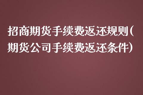 招商期货手续费返还规则(期货公司手续费返还条件)_https://www.dai-osaka.com_国内期货_第1张