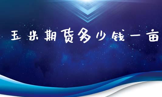 玉米期货多少钱一亩_https://www.dai-osaka.com_外汇资讯_第1张