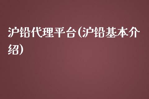 沪铅代理平台(沪铅基本介绍)_https://www.dai-osaka.com_原油期货_第1张