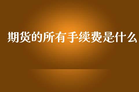 期货的所有手续费是什么_https://www.dai-osaka.com_国内期货_第1张