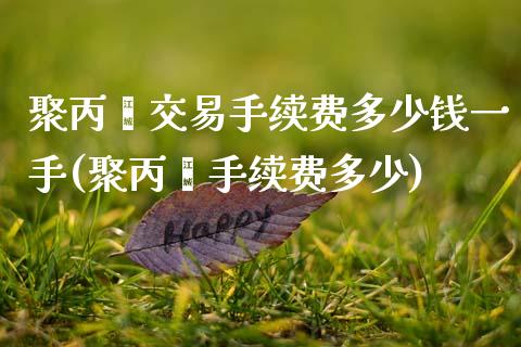 聚丙烯交易手续费多少钱一手(聚丙烯手续费多少)_https://www.dai-osaka.com_外盘期货_第1张