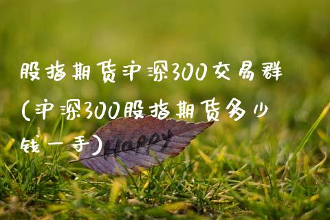 股指期货沪深300交易群(沪深300股指期货多少钱一手)_https://www.dai-osaka.com_股指期货_第1张