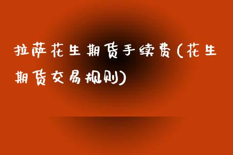 拉萨花生期货手续费(花生期货交易规则)_https://www.dai-osaka.com_外汇资讯_第1张