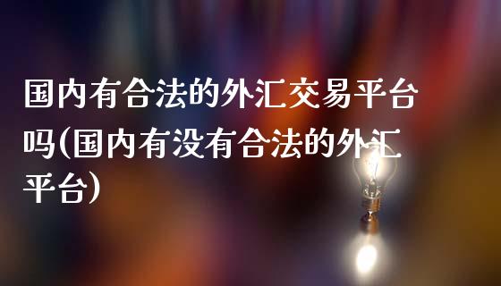 国内有合法的外汇交易平台吗(国内有没有合法的外汇平台)_https://www.dai-osaka.com_原油期货_第1张