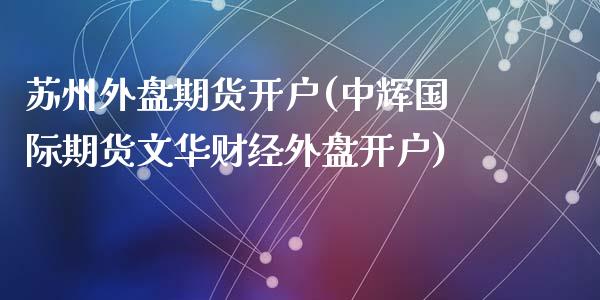 苏州外盘期货开户(中辉国际期货文华财经外盘开户)_https://www.dai-osaka.com_国内期货_第1张