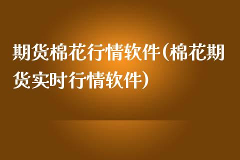 期货棉花行情软件(棉花期货实时行情软件)_https://www.dai-osaka.com_股指期货_第1张